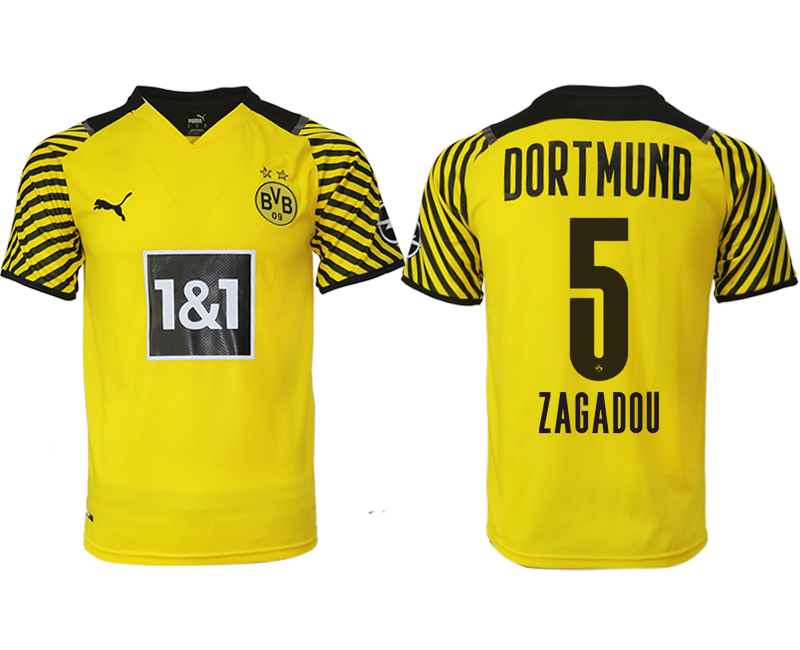 Men 2021-2022 Club Borussia Dortmund home yellow aaa version #5 Soccer Jersey